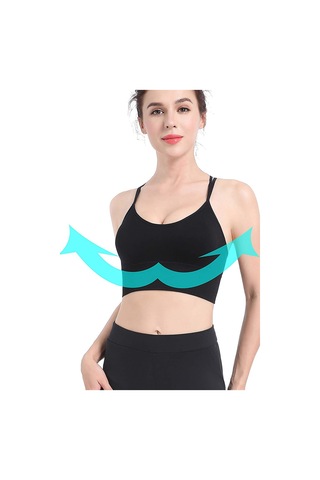 Fantezia Night Kadın Siyah Çarpraz İpli Spor Büstiyer