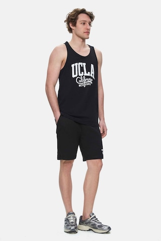 Ucla Pebble Siyah Sıfır Kol Baskılı Oversize Erkek Tshirt Siyah