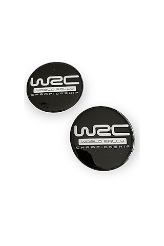 WRC LOGOLU 56 MM JANT GÖBEK STICKER (SİYAH-BEYAZ)