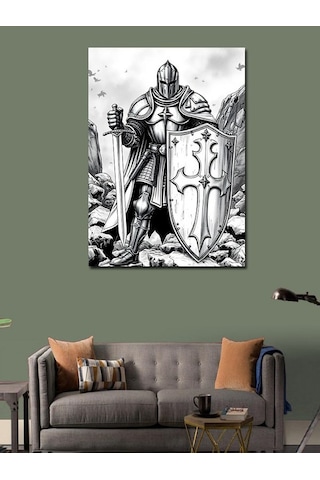 Kanvas Tablo Zırhlı Şövalye 70cmx100cm