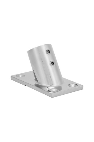 Vkemall 316 Paslanmaz Çelik 22mm Gemi Ray Bağlantısı, 3mm Kalın Duvar, Tuzlu Suya Dayanıklı, Yat Ve Bot Uygulamaları İçin 60 Derece Kare Taban