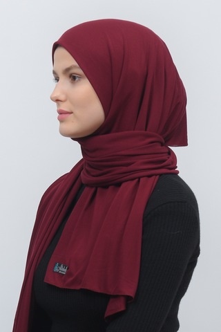 Altobeh Tesettür Kadın Düz Renk Penye Şal Hijab - Koyu Bordo