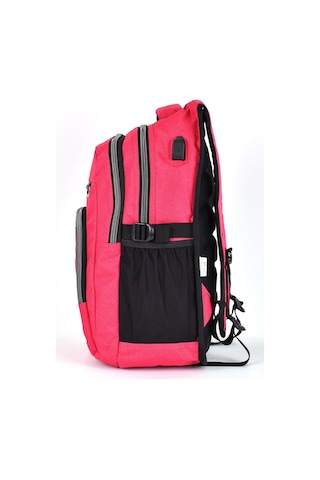 Elatae Unisex Ortopedik Çok Gözlü Günlük Seyahat Okul Sırt Çantası Pembe 2238