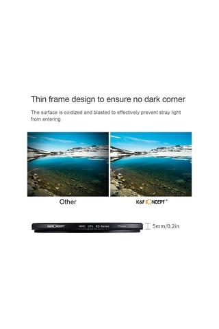 Youtek K&f Concept 62mm Çok Katmanlı Mavi Kaplama Dairesel Polarize Filtre, Tüm Kamera Lensleri İçin Uygun