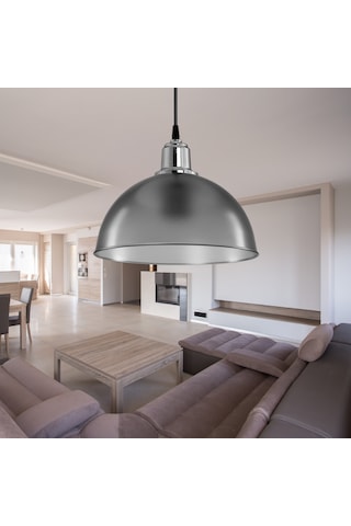 Haus Yarım Küre Buzlu Füme Abs Krom Kuka Süslü Sarkıt Mutfak Salon Avize Kafe Kuaför Aydınlatma Füme