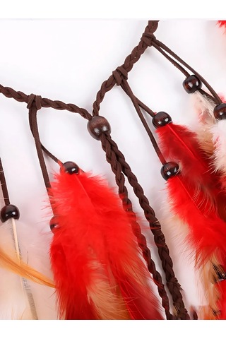 Fashion Jewelry Bohostil Tika Tüyü Saç Aksesuarı 454151998 Kırmızı