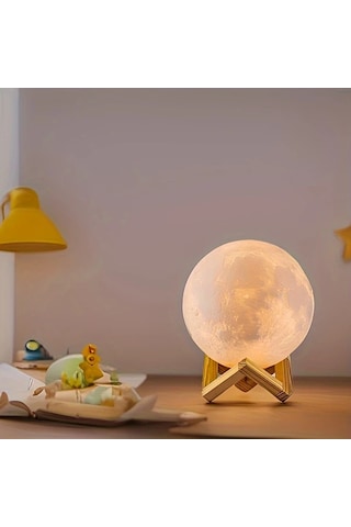 Willowhaven 1 Adet Aced Akıllı Ay Lambası 15 Cm Led Usb Şarj 128 Renk Uzaktan Kumanda Yatak Odası Dekor