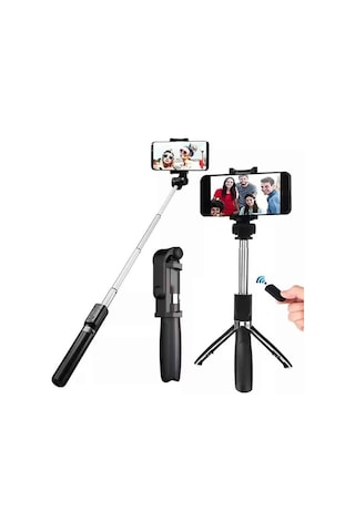 Selfie Çubuğu Tripod Bluetooth Kumandalı Selfie Çubuğu Ilkeshop - 9 Telefon Tutucu