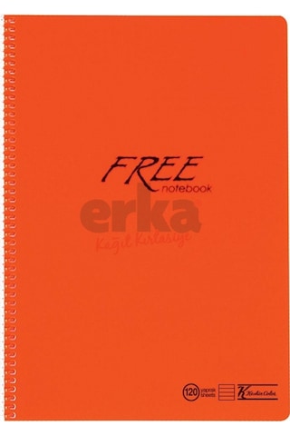 Keskin Color Free - A4 120 Yaprak Çizgili Defter Spiralli Pp Kapa