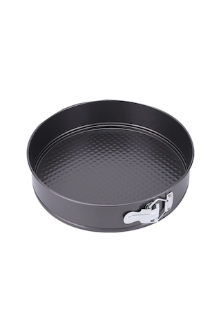 Vkemall 28 Cm Çaplı Dairesel Karbon Çelik Pasta Kalıbı - Çıkarılabilir Tabanlı, Anti-yapışkan Kaplama, Ev Fırınlama Ve Müsli Pasta Yapımı İçin Siyah Gri