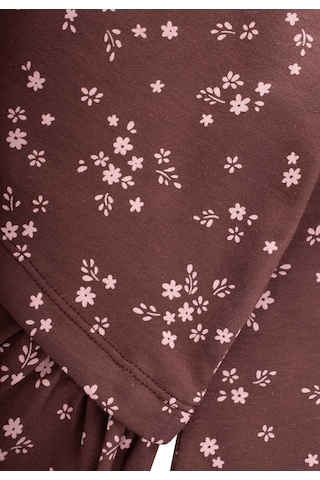 Cigit Desenli Uzun Kollu T-shirt Kız Çocuk Takım - Mürdüm