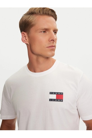 Tommy Hilfiger Tommy Hılfıger Erkek T-shırt Dm0dm20740-ybr Beyaz