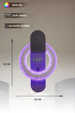 Eray Aydınlatma T8239 Siyah Rgb Led Avize Siyah