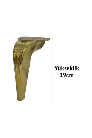 Homdep Kanepe Koltuk Tv Ünitesi Konsol Yükseltme Piton Model Plastik Ayak 19 Cm Gold Renk 6 Adet Gold