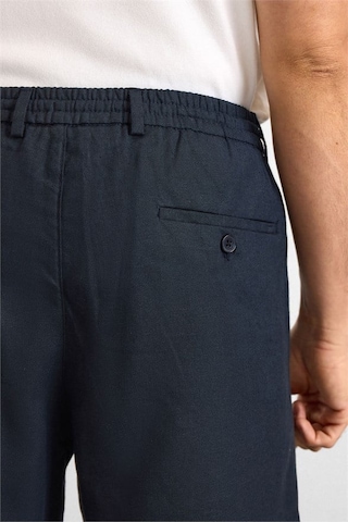 Süvari Lacivert Regular Düz Twill Yarım Lastikli Şort Spn2020500045-m09