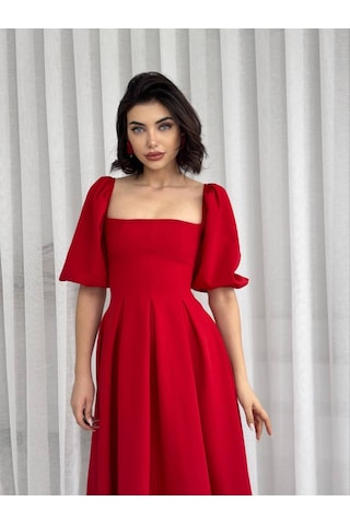 Benjamin Çan Etekli Midi Boy Elbise Altın