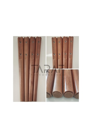 Kanallı 42cm Gürgen Ahşap Ayak Ceviz Renk 4 Adet Ayak