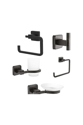 Mk Yale Banyo Aksesuar 5 Li Set Siyah Siyah