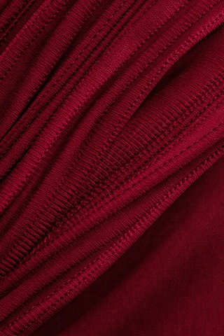 Hımmelduf Elastanlı Haılter Yaka Crop Dekolteli Bluz Bordo