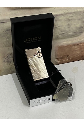 Jobon Çift Ateşlemeli Gaz Açıp Kapatmalı Gri Renk Kişiye Özel Çak