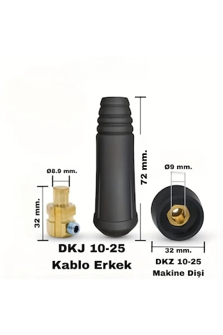 10-25 Kaynak Makina Jack Kablo Bağlantı Elemanı - 2 Takım