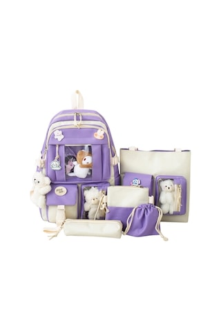 Weichuang01 Öğrenci Weichuang01 Kapasiteli Okul Çantası 5 Adet Mor