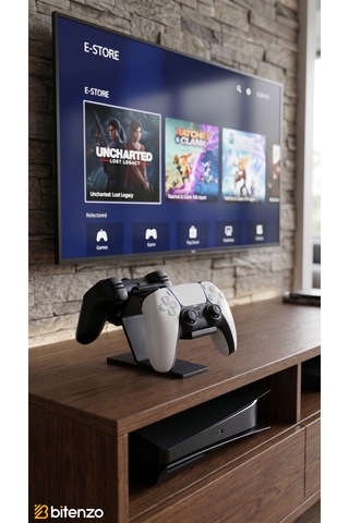 Premium 2 Li Gamepad Standı - Çiftli Oyun Konsolu Kol Tutucu Masaüstü Organizer
