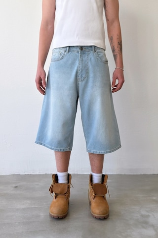 Flaw Baggy Kot Şort-29227 Buz Mavi
