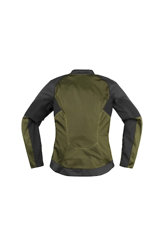 Icon Womens Overlord 3 Mesh Camo Korumalı Kadın Motosiklet Montu Siyah Yeşil