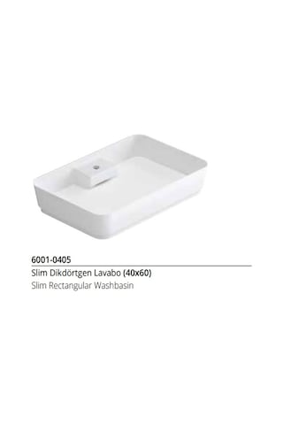İdevit Slim Dikdörtgen Lavabo 40X60