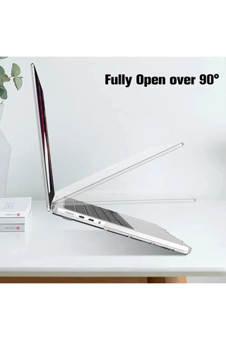 Apple Uyumlu MacBook Pro 16" M1 - M2 Hard Shell Sert Kapak Kılıf - Şeffaf