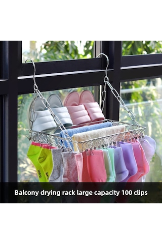 Teltree Çelik Çamaşır Kurutma Rakiği 40cm: 100 Kelepçe Yok, Kalınlaşmış, Manyetiksiz, Çok Amaçlı Balkon Giyim Kurutucu Diğer