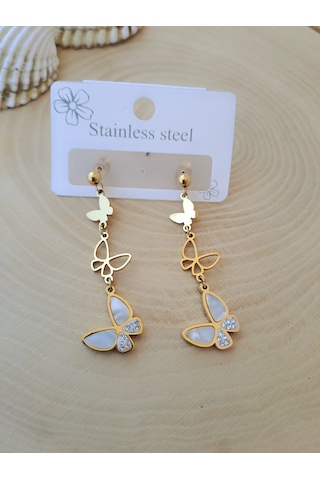 Dali Shop Sallantılı Çelik Kelebek Küpe