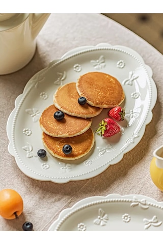 Roomi Beyaz Oval Seramik Tabak 30,5 21,5 Cm 238015429 Beyaz