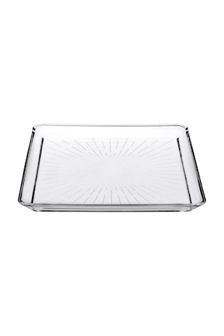 Paşabahçe Madlen Servis Tabağı 68683 Madlen Crystal Glass 24x24 Sku: Smg8690010162557 Açık Mavi