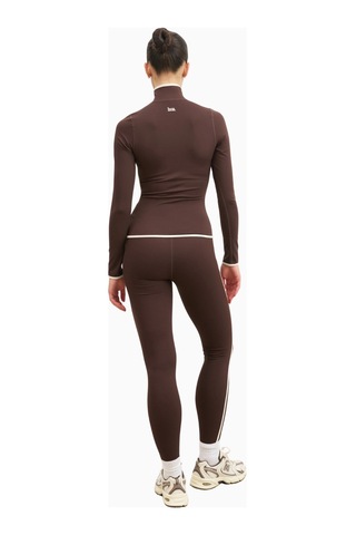 Because Of Alice Base Contrast Trim Zip Up Jacket Şekillendirici Kontrast Detaylı Kadın Ceket Kahverengi
