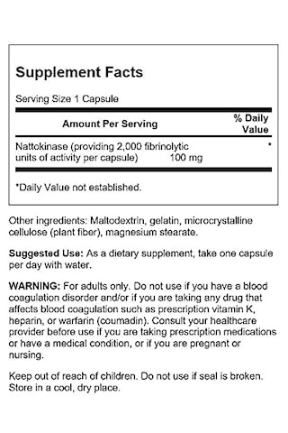 Swanson Nattokinase 100 Mg 30 Capsules Aromasız