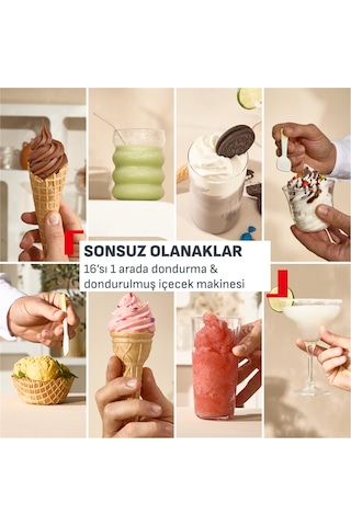 Tefal Freezi 16 sı 1 Arada 200 W Dondurma Ve Donmuş İçecek Makinesi