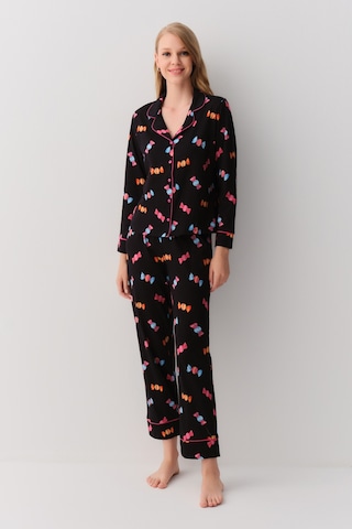 Suwen Candy Maskülen Pijama Takımı Sh26247660b911 Siyah Desenli