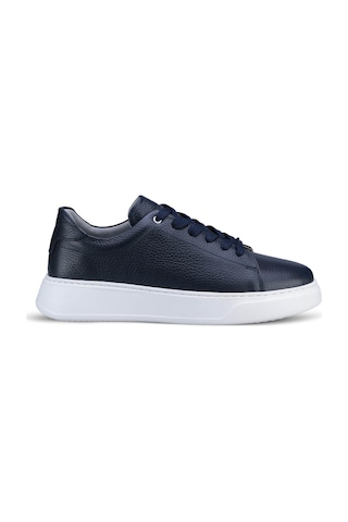 Hatemoğlu Erkek Lacivert Deri Esnek Taban Bağcıklı Casual Ayakkabı Sneaker Lacivert