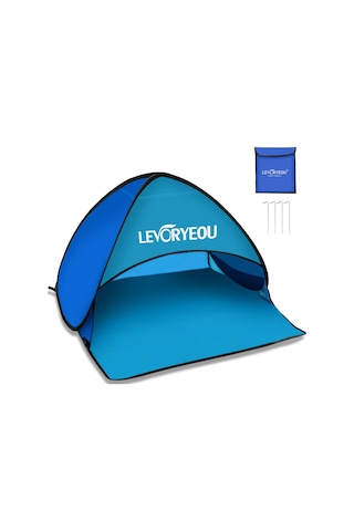 Moveevo Mavi Güneş Koruyucu Otomatik Açılıp Kapanır Plaj Koltuk Şemsiyesi - 190t Gümüş Kaplama Dokuma, Cep Ve Telefon Bölmeli Taşınabilir Tente Mavi