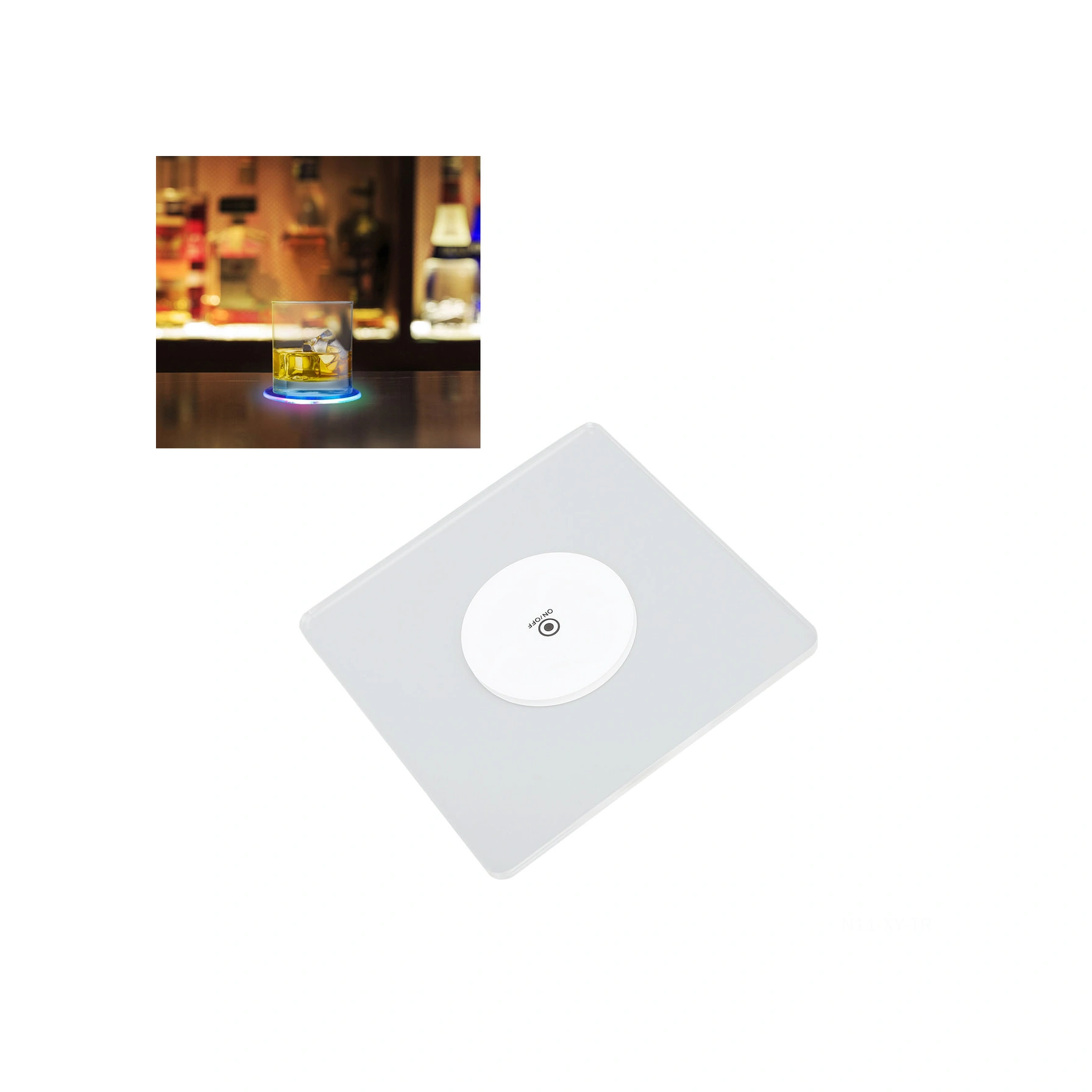 Shineyee 10cm Kare Led Işıklı Bardaq Altlığı - 3 Mod Hızlı/slow Flash, Sürekli Işık - Dayanıklı Pc Malzeme - Bar, Parti, Düğün İçin