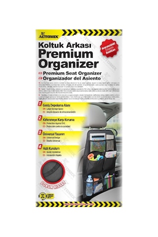 Automix Premium Koltuk Arkası Organizer Siyah 44990