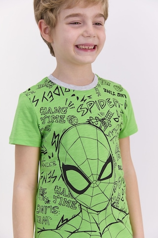 Spiderman Lisanslı Lime Yeşili Erkek Çocuk Bermuda Takım 5274-27523 Lime