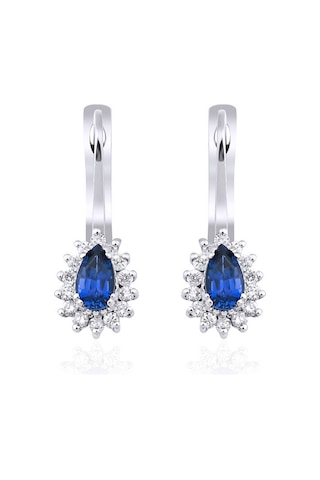 0.75 Karat Safir Pırlanta Küpe