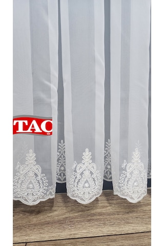 Nakışlı Kort Damask Salon Model Tarz Tasarım Maxima Exculusive 3 Kat Pileli Tül Perde Kortmaximabyz