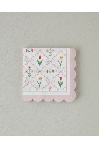 English Home Floral Whimsy Kağıt 20'li Kağıt Peçete 32x32 Cm Pembe