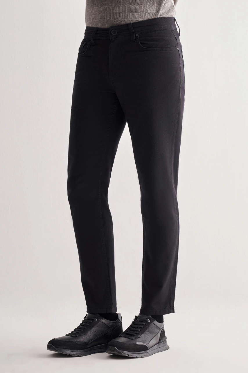 İmza Siyah Casual Slim Fit 5 Cep Düz Paça Pantolon 1003255320 Siyah