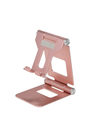 Xiyyadms Alüminyum Z10a Çift Katlanabilir Telefon/tablet Standı - 270 Döner, Taşınabilir, Sabit Triangular Yapı, Şarj Uyumlu, Mavi/ Siyah/ Gül Altını Gül Altın