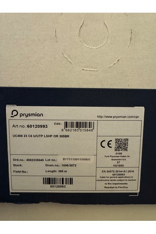 Prysmian Uc400 23 C6 U/utp Lshf 305 M. Turuncu